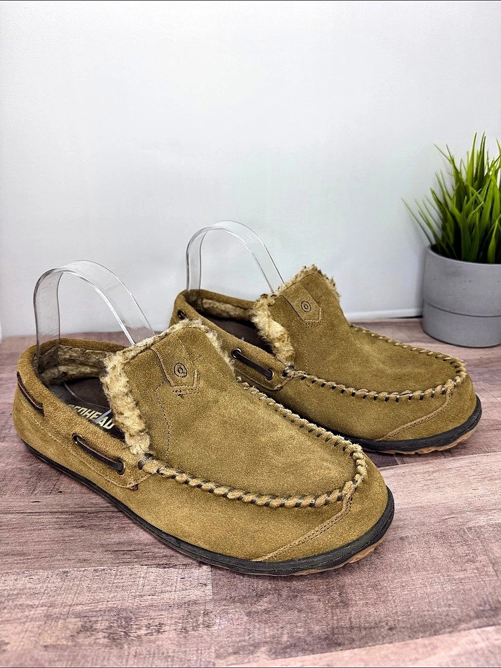 Redhead Men's Moc Toe Boat Shoes Brown US 10M